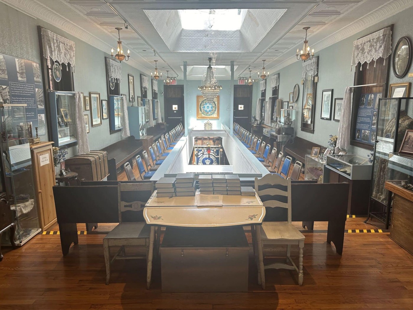 Kehila Kedosha Janina museum, top-floor gallery lined with exhibit cases